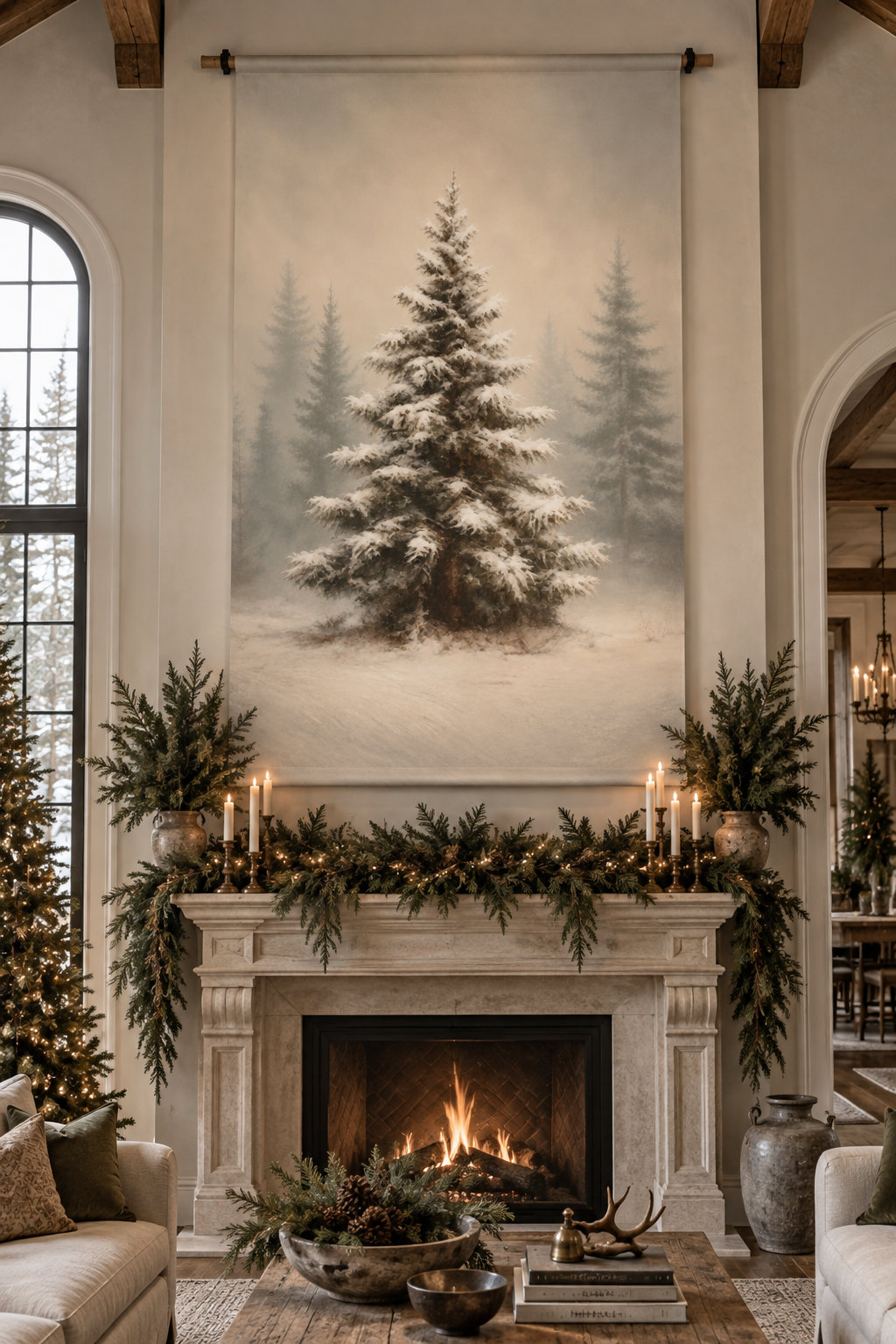 Vintage Christmas Tree Scroll